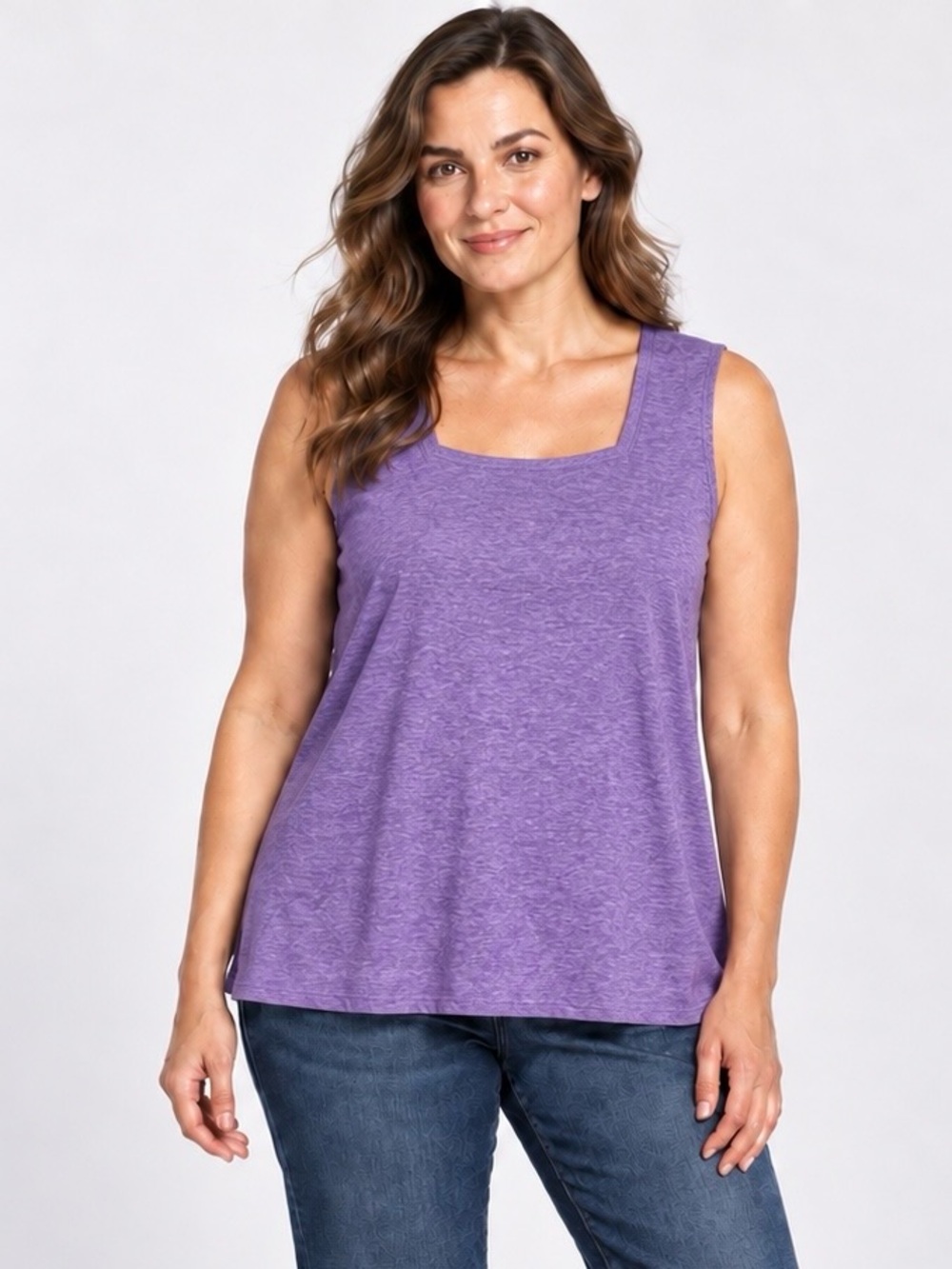 NWT New Evervibe Sleeveless Square-Neck Tank Top in Purple Size XXL